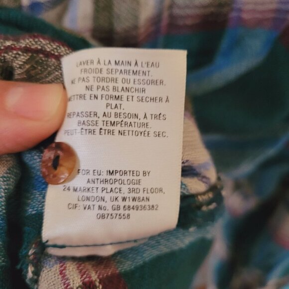 Anthropologie Akemie + Kim Womens Plaid Tunic Size Medium Wool Blend Shirtdres - Picture 5 of 7